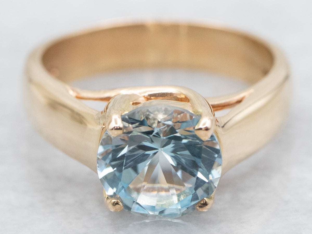 Stunning Blue Topaz Solitaire Ring