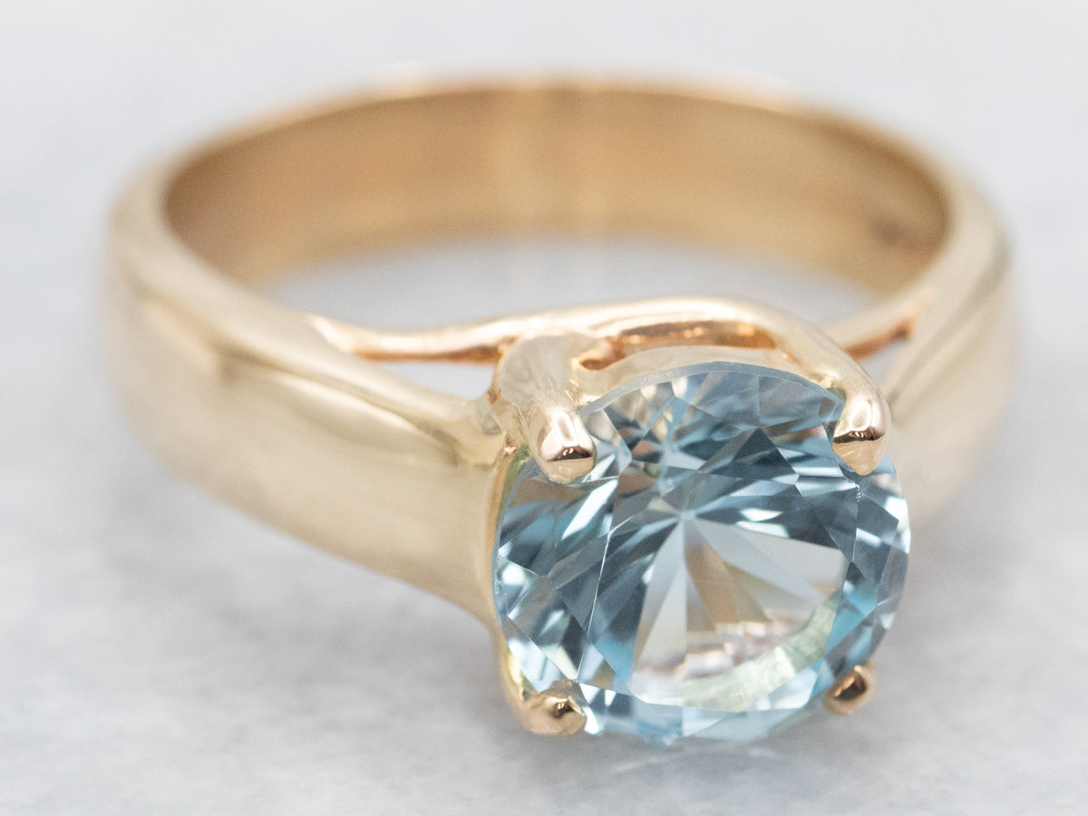 Stunning Blue Topaz Solitaire Ring