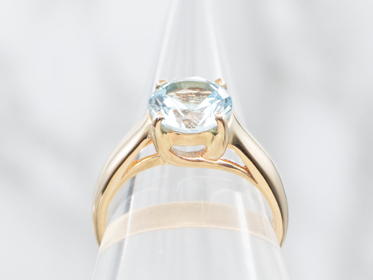 Stunning Blue Topaz Solitaire Ring