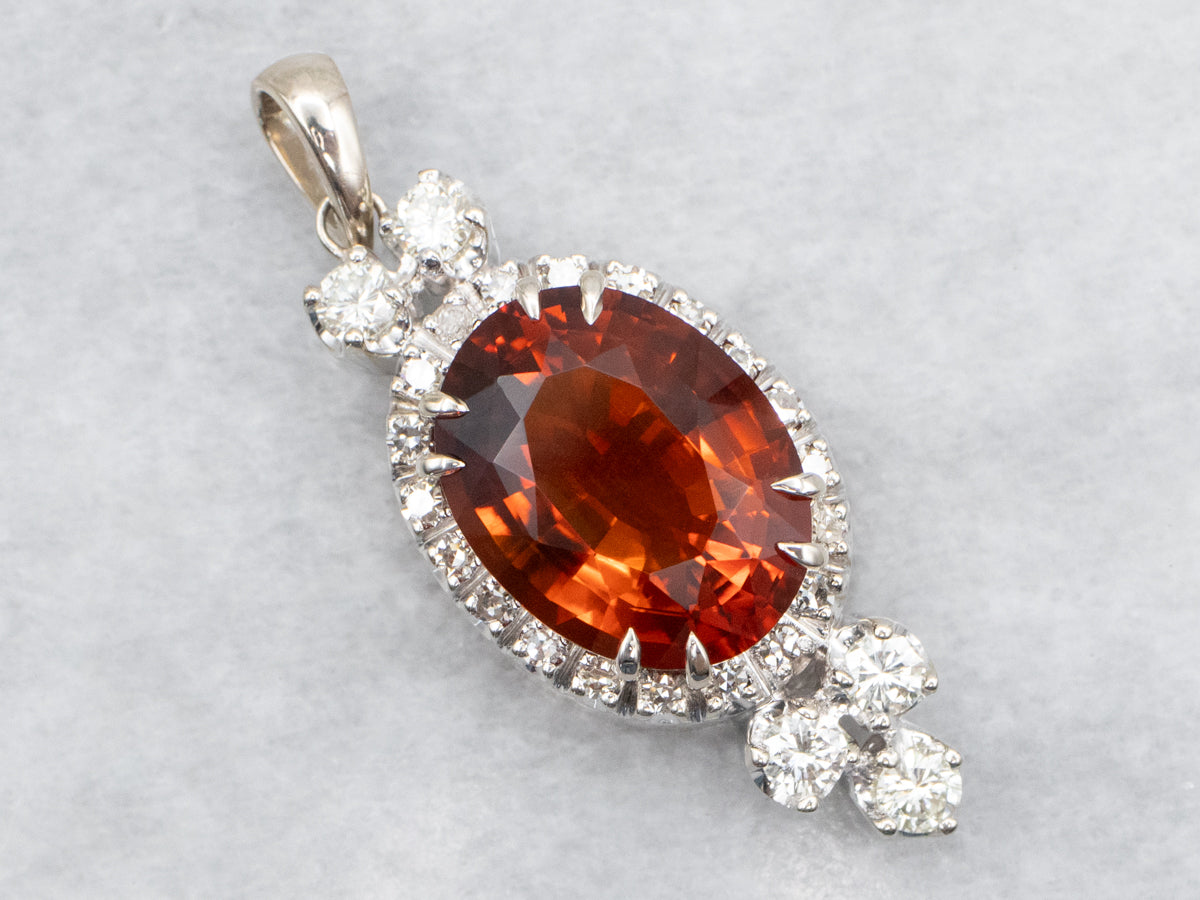 Retro Citrine and Diamond Cocktail Pendant