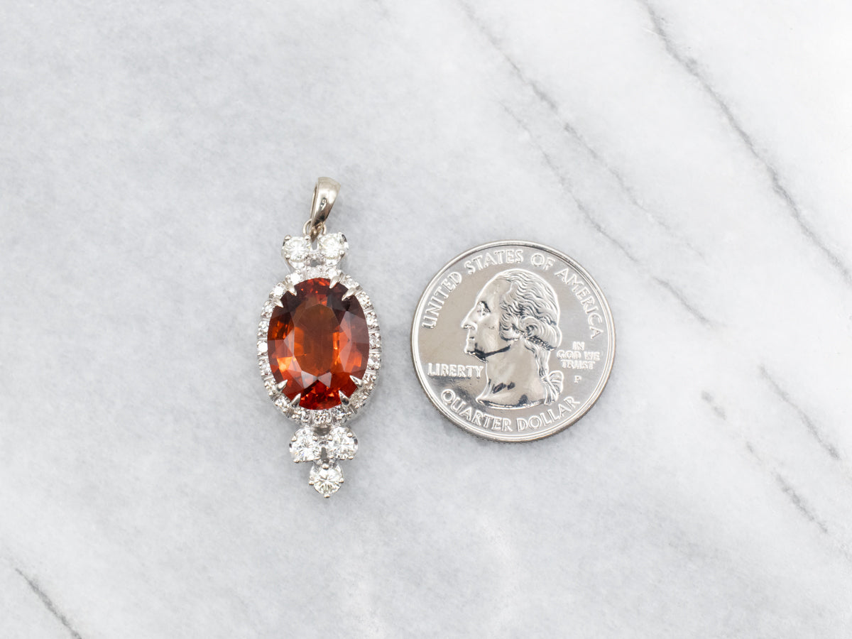 Retro Citrine and Diamond Cocktail Pendant