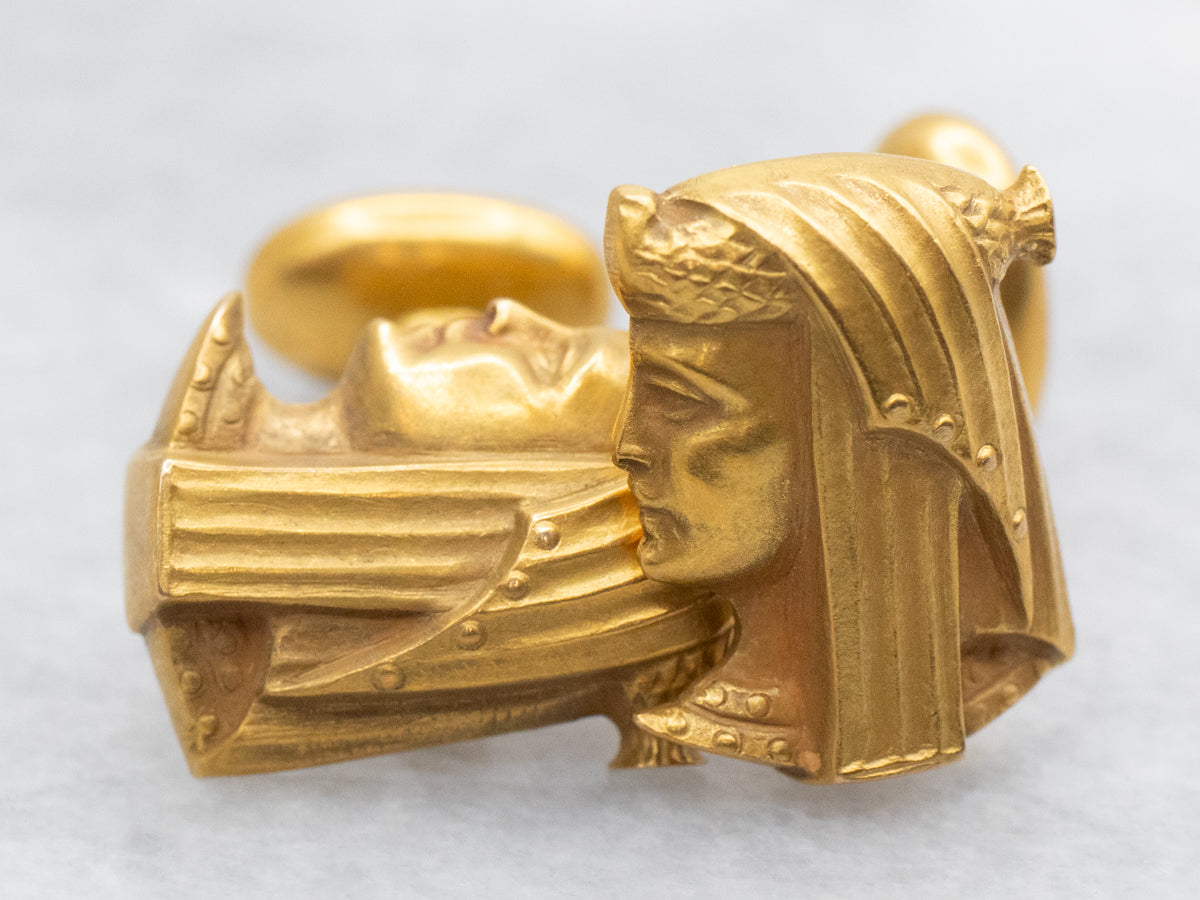 Bloomed Gold Egyptian Figure Cufflinks