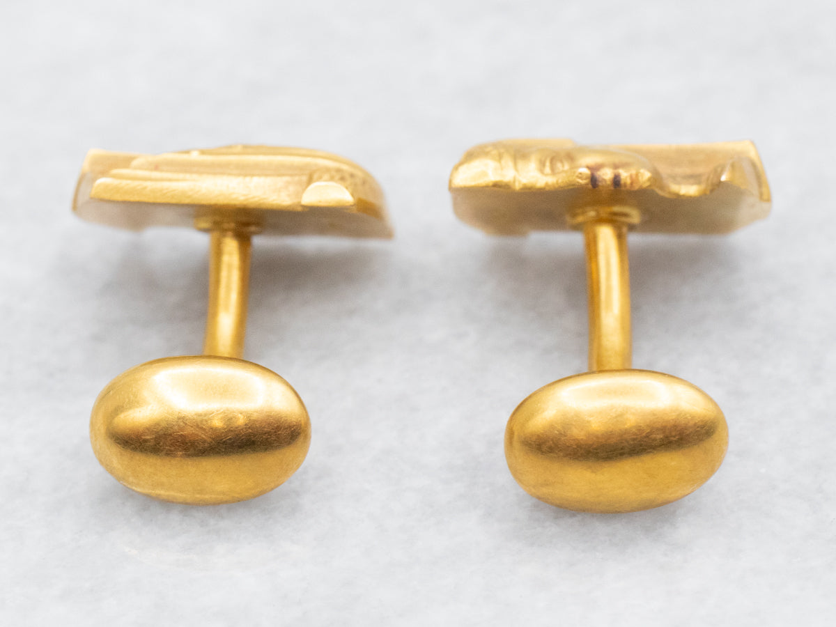 Bloomed Gold Egyptian Figure Cufflinks