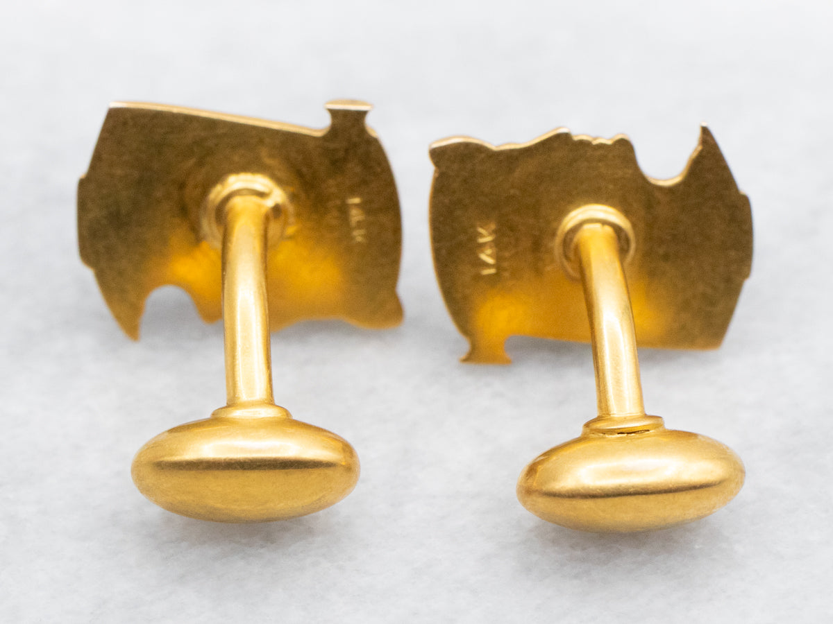 Bloomed Gold Egyptian Figure Cufflinks