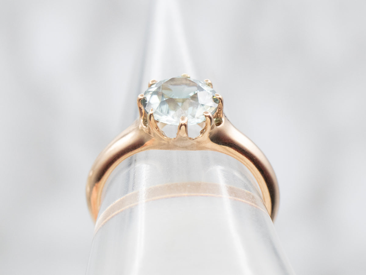 Blue Zircon Solitaire Ring