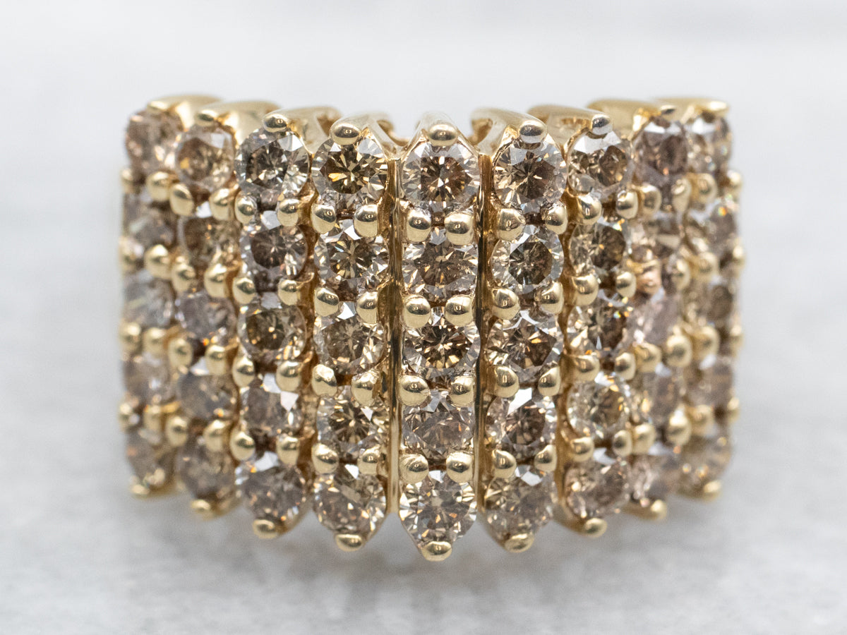 Champagne Diamond Encrusted Cocktail Ring