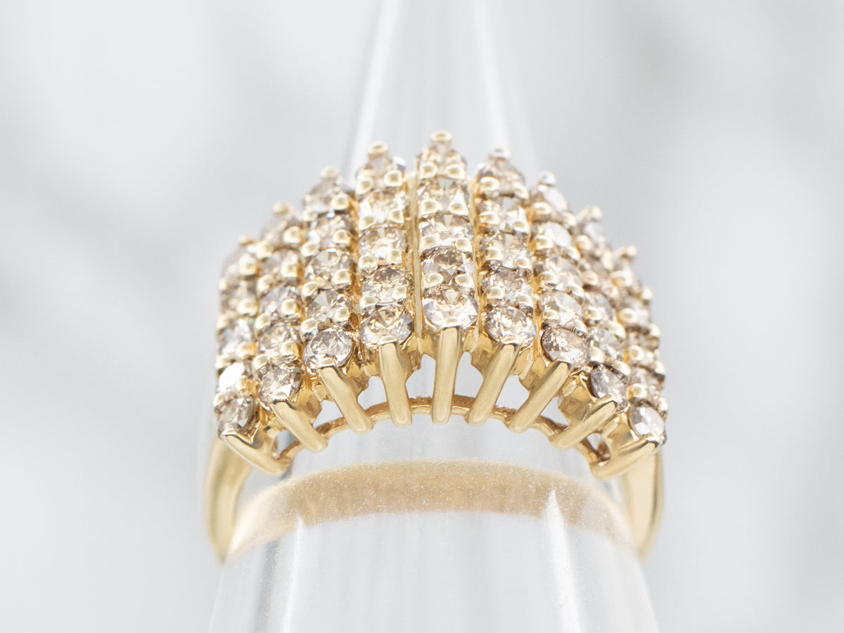 Champagne Diamond Encrusted Cocktail Ring