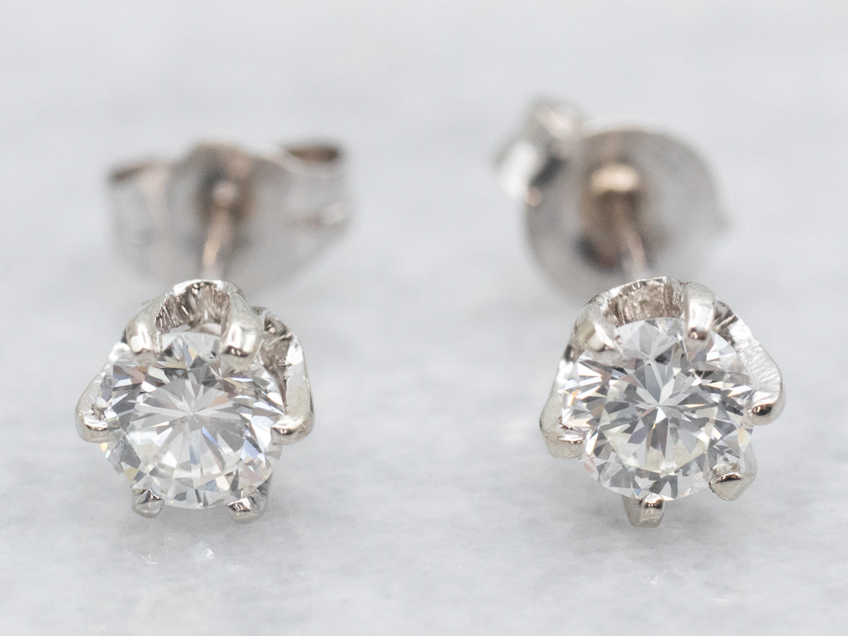 Classic White Gold Diamond Stud Earrings