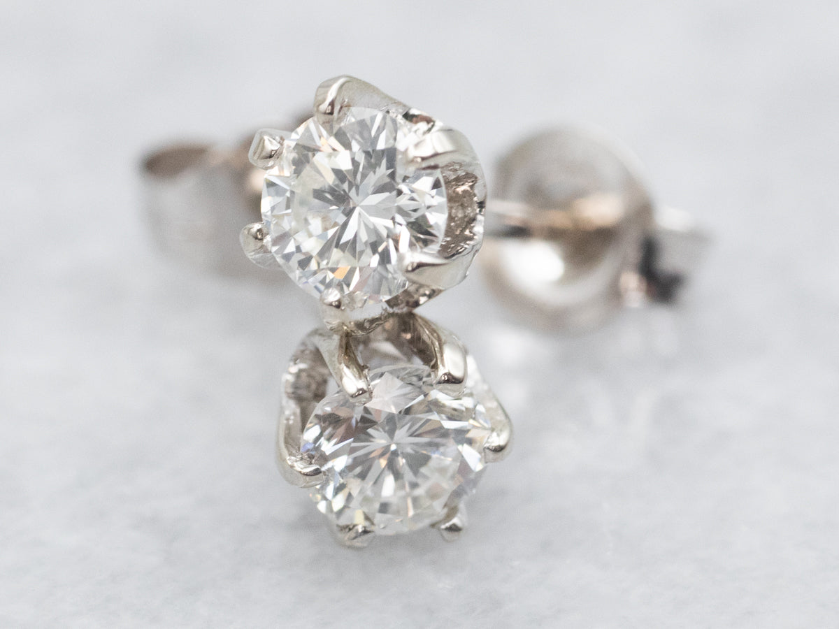 Classic White Gold Diamond Stud Earrings