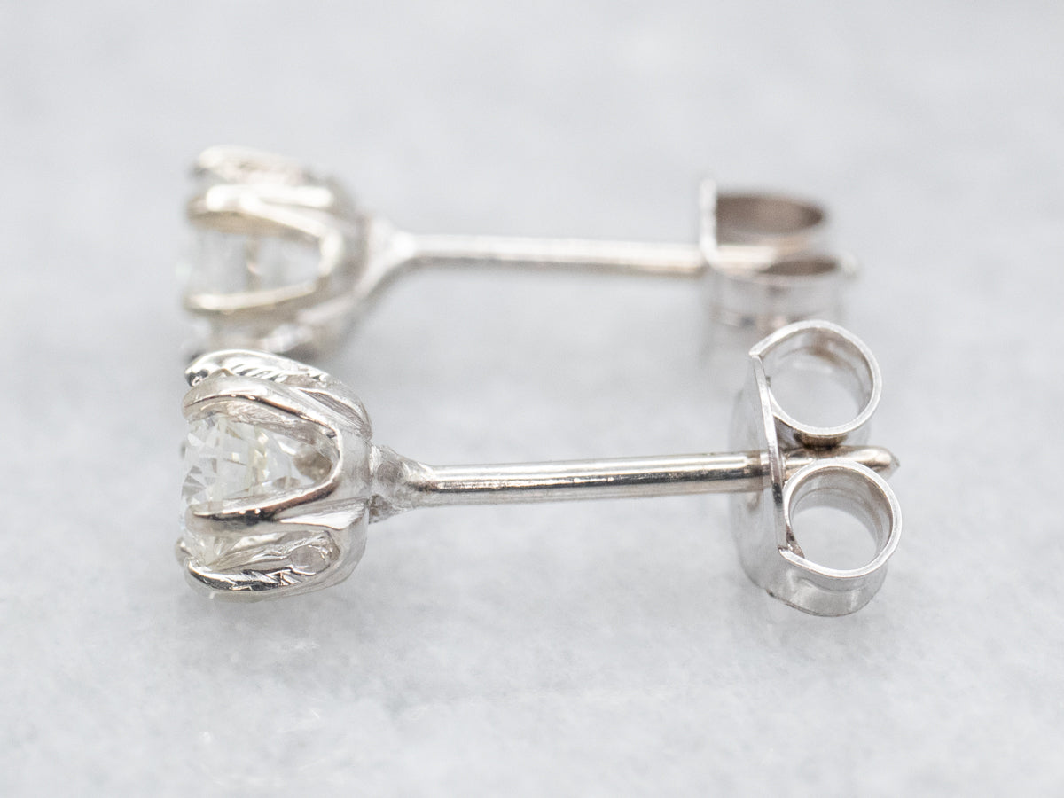 Classic White Gold Diamond Stud Earrings