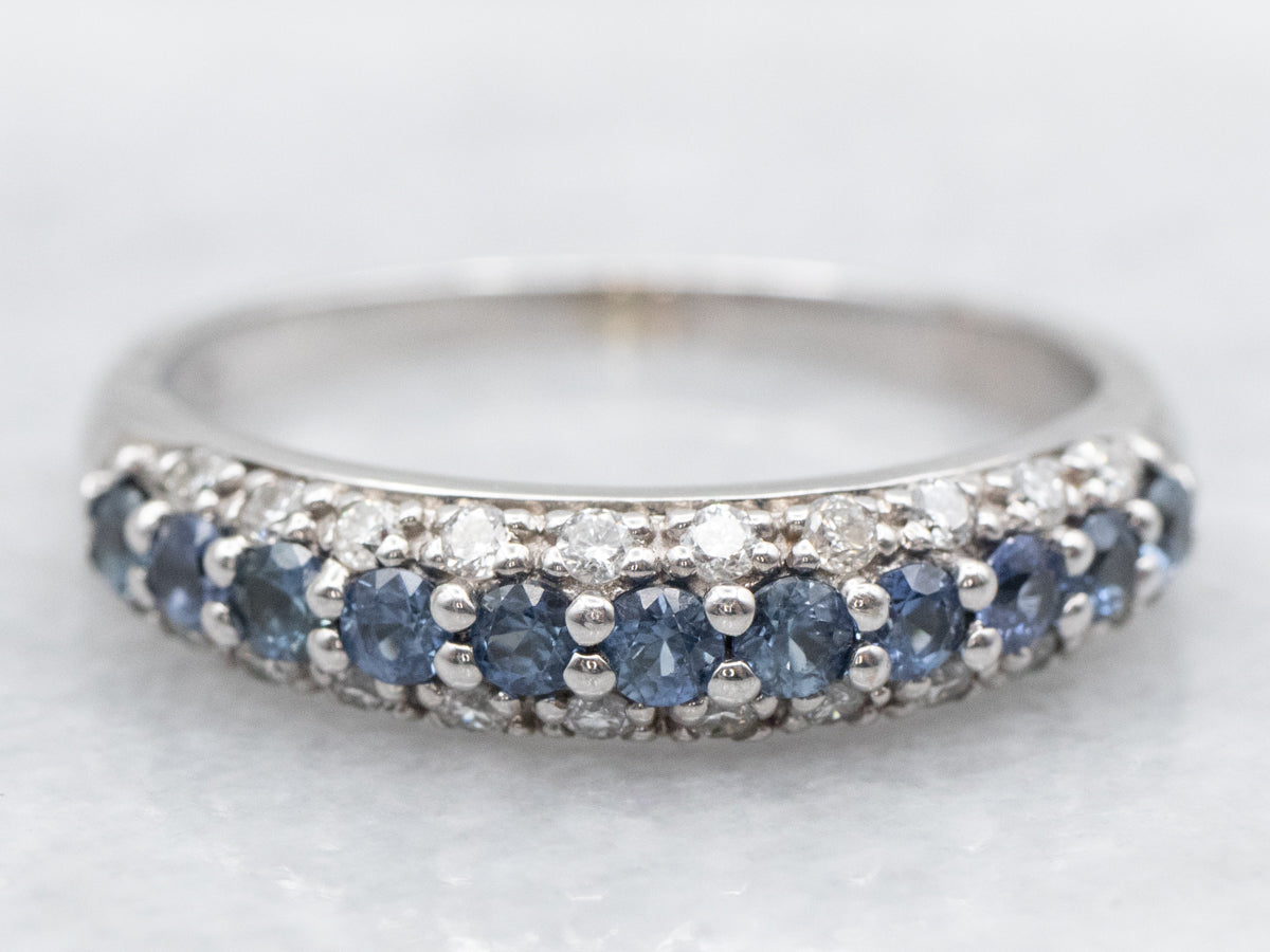 Sleek Sapphire and Diamond Band