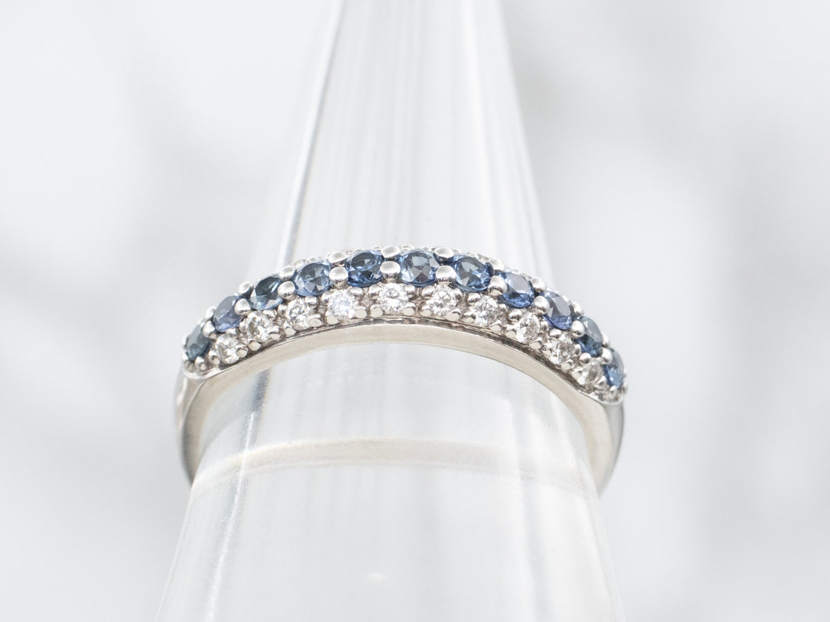 Sleek Sapphire and Diamond Band