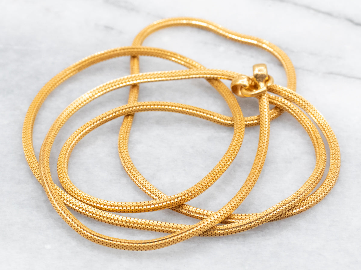 Woven 22-Karat Gold Box Chain Necklace