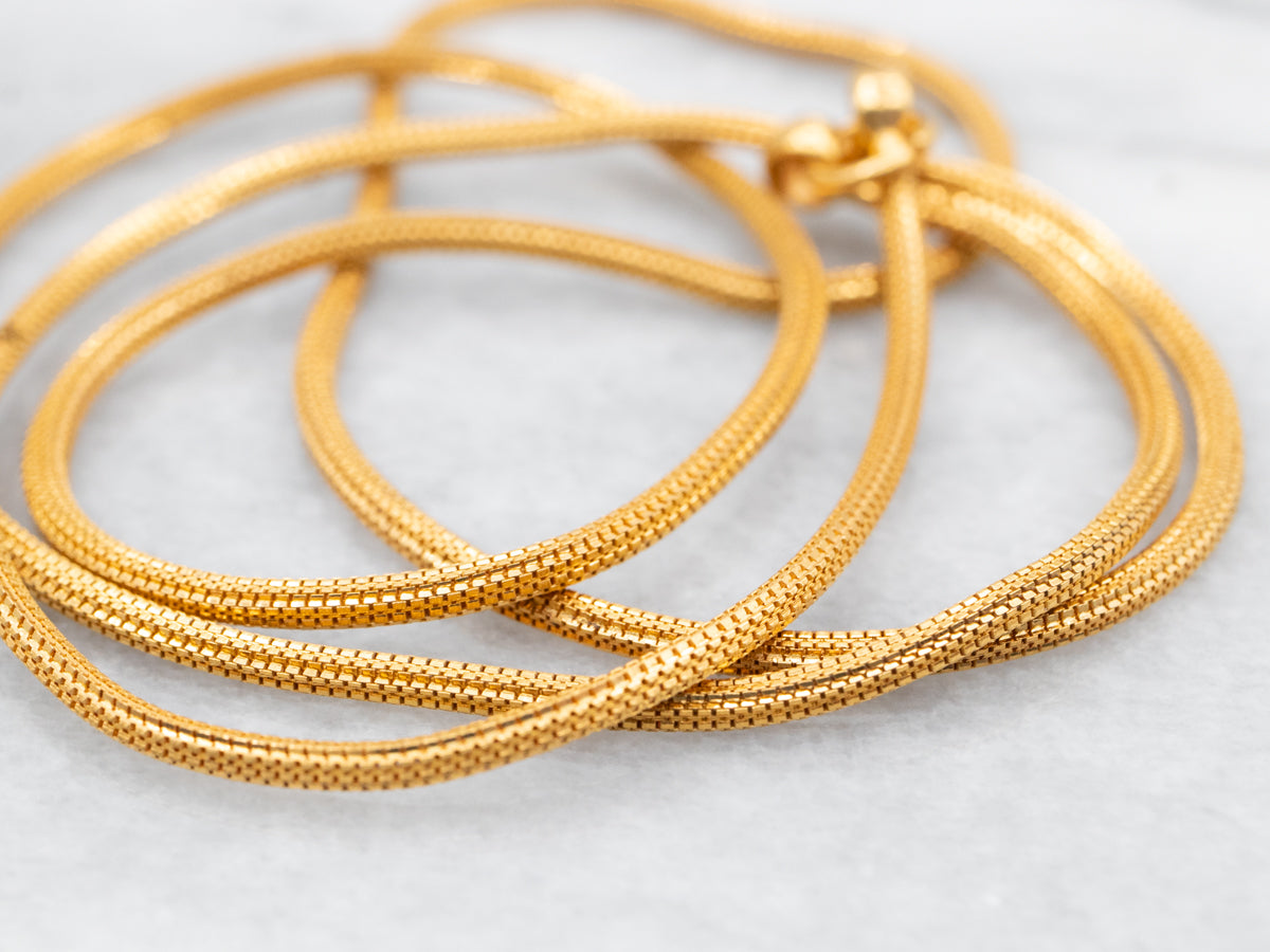 Woven 22-Karat Gold Box Chain Necklace