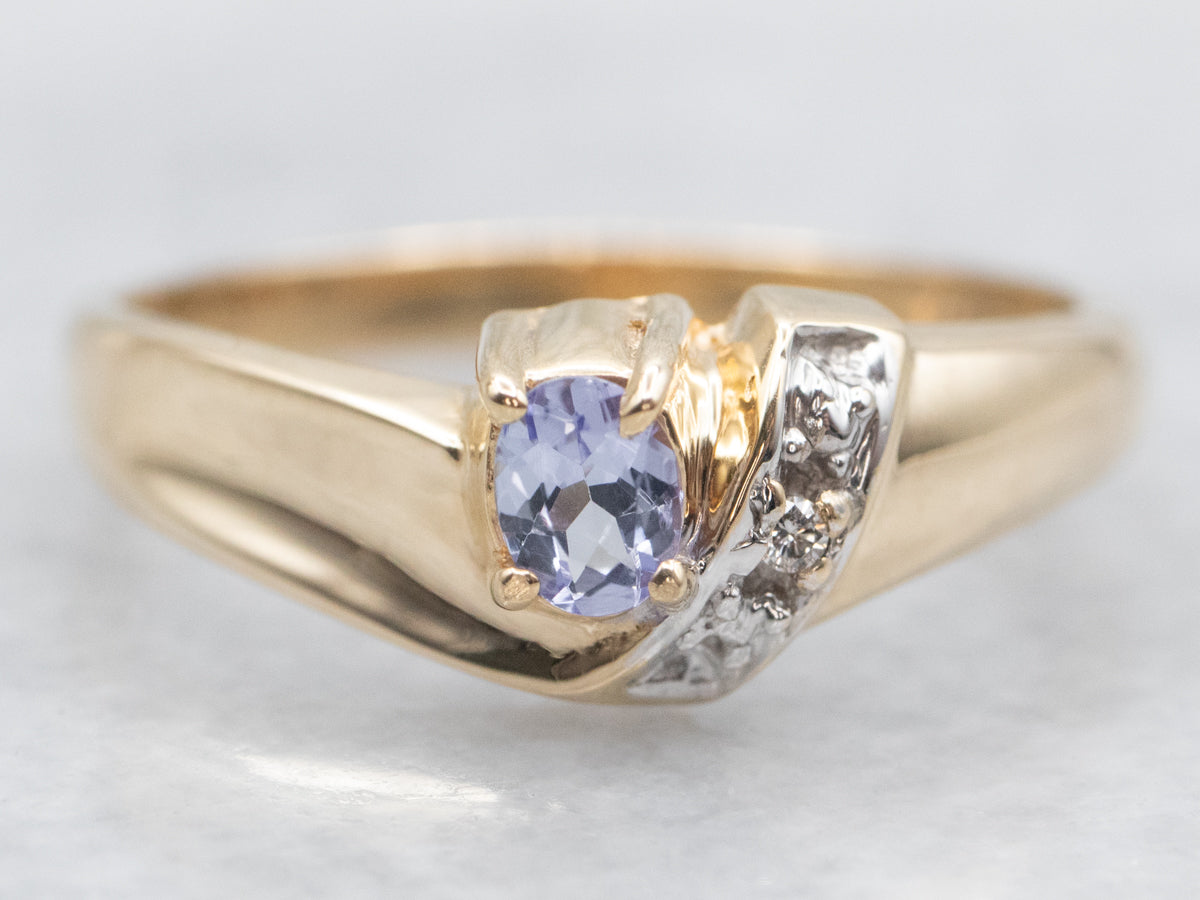 Two Tone Tanzanite and Diamond Ring