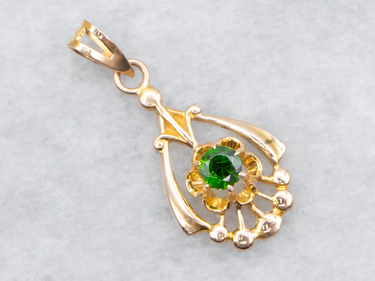 Ostby and Barton Demantoid Garnet Lavalier Pendant