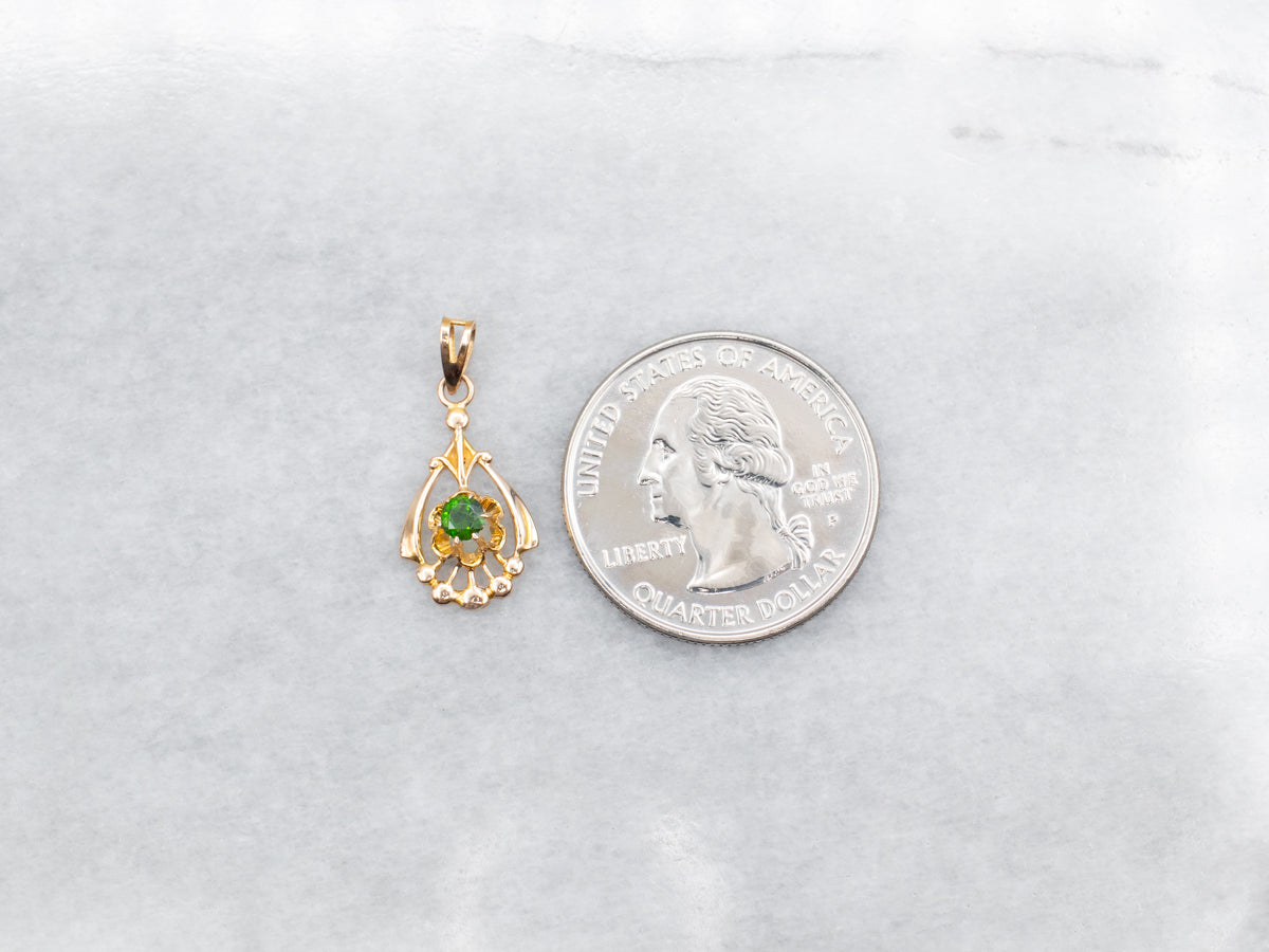 Ostby and Barton Demantoid Garnet Lavalier Pendant