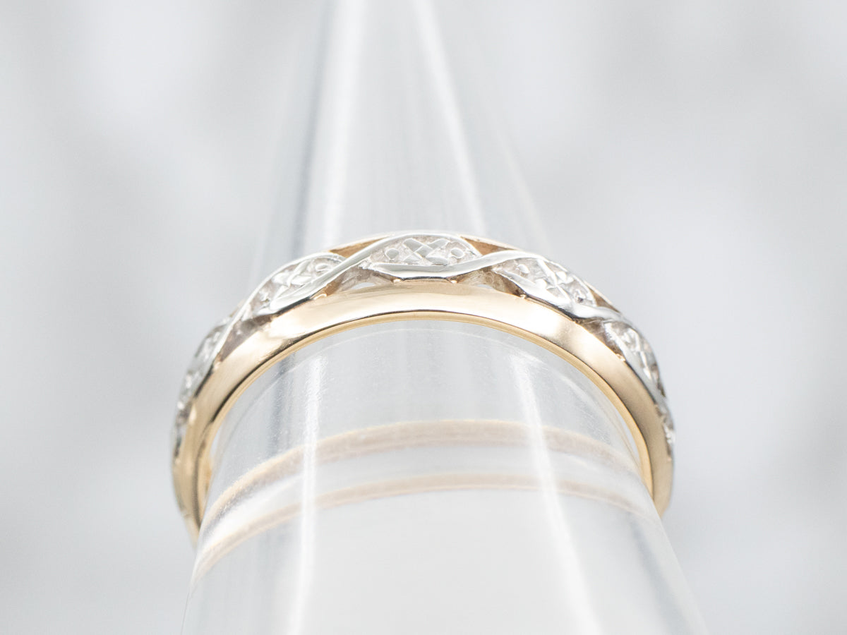 Two Tone Textured Openwork Band