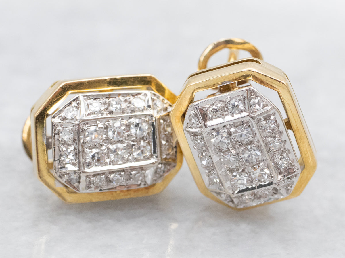 Diamond Cluster Stud Earrings