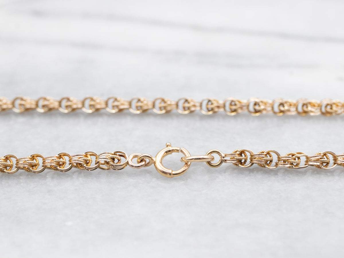 Antique Victorian Rose Gold Woven Chain