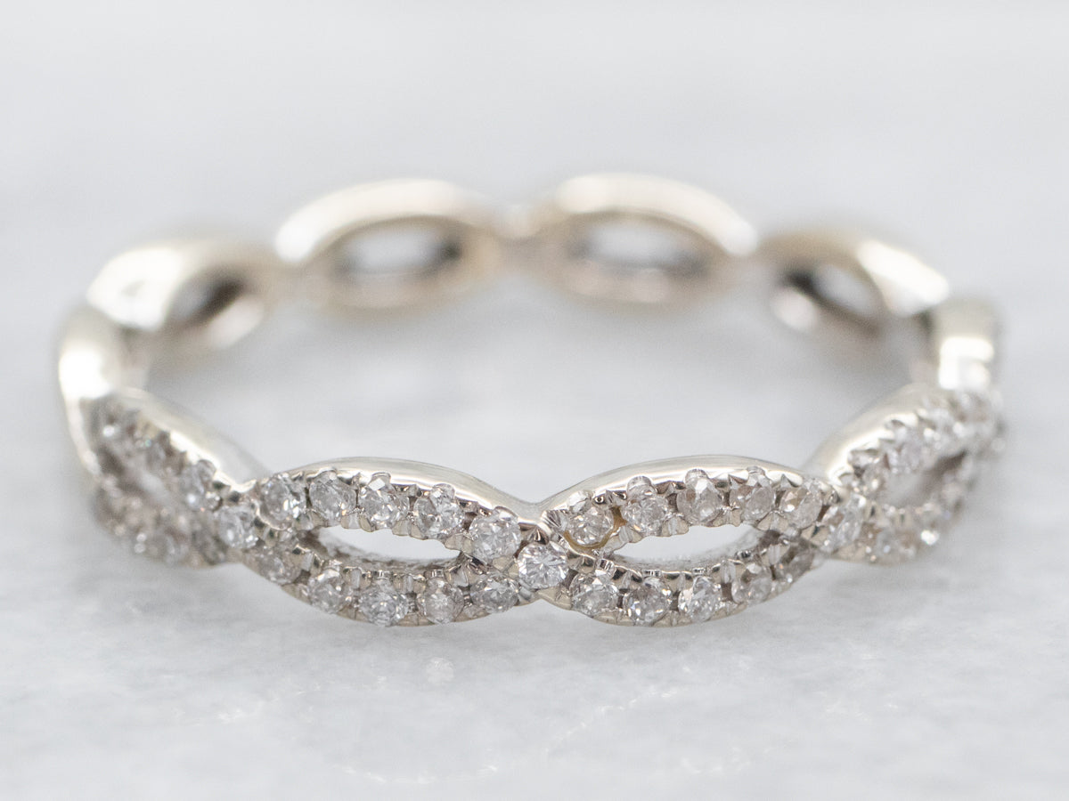 Twisted Diamond Wedding Band