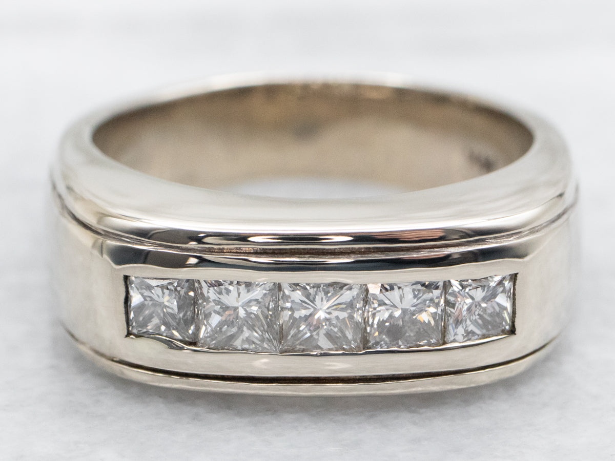 Princess Cut Diamond Wedding Band