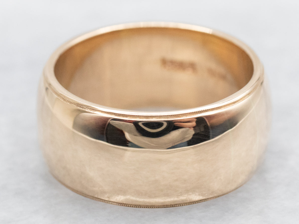 Heavy Wide Gold Wedding Band