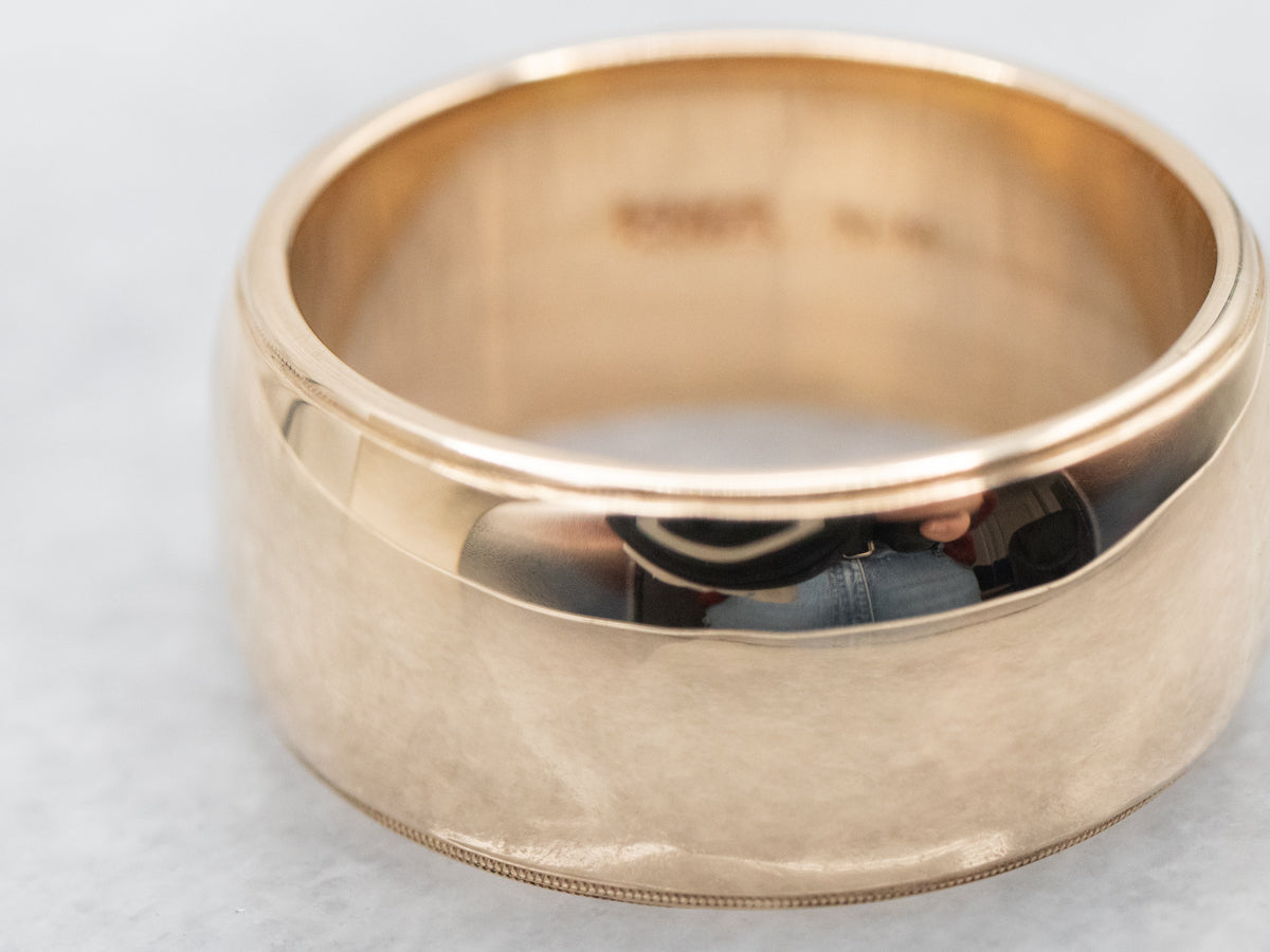 Heavy Wide Gold Wedding Band