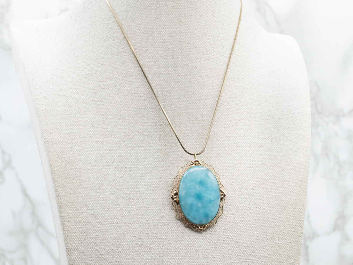 Hemimorphite Brooch or Pendant