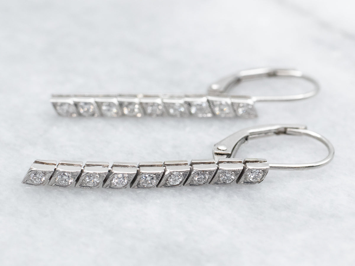 Platinum Diamond Drop Earrings