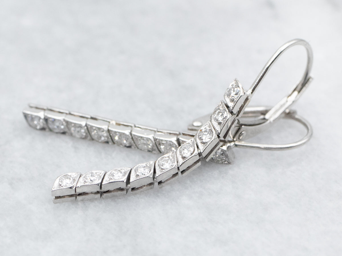 Platinum Diamond Drop Earrings