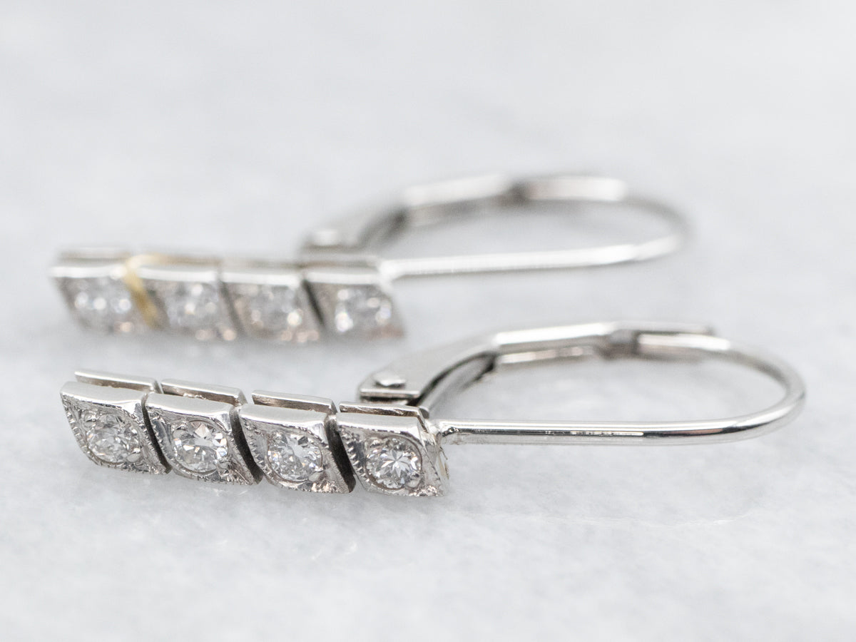 Platinum Diamond Drop Earrings