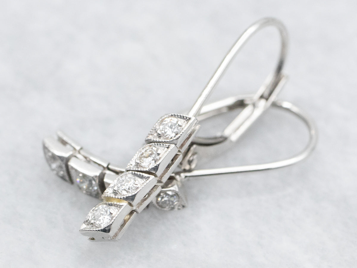 Platinum Diamond Drop Earrings