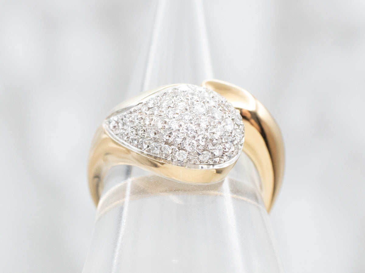 Two Tone Diamond Wrap Ring