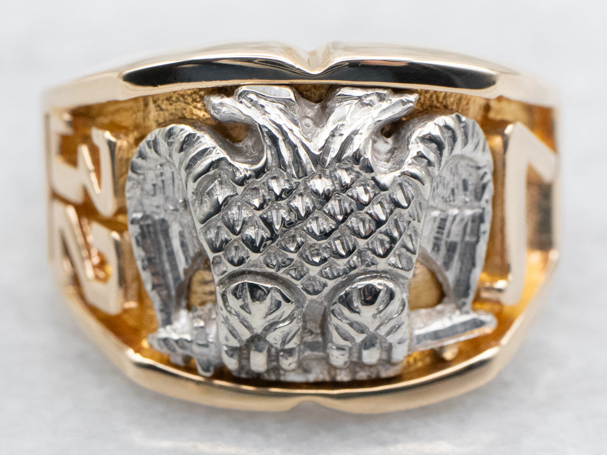 Two Tone Masonic Ring