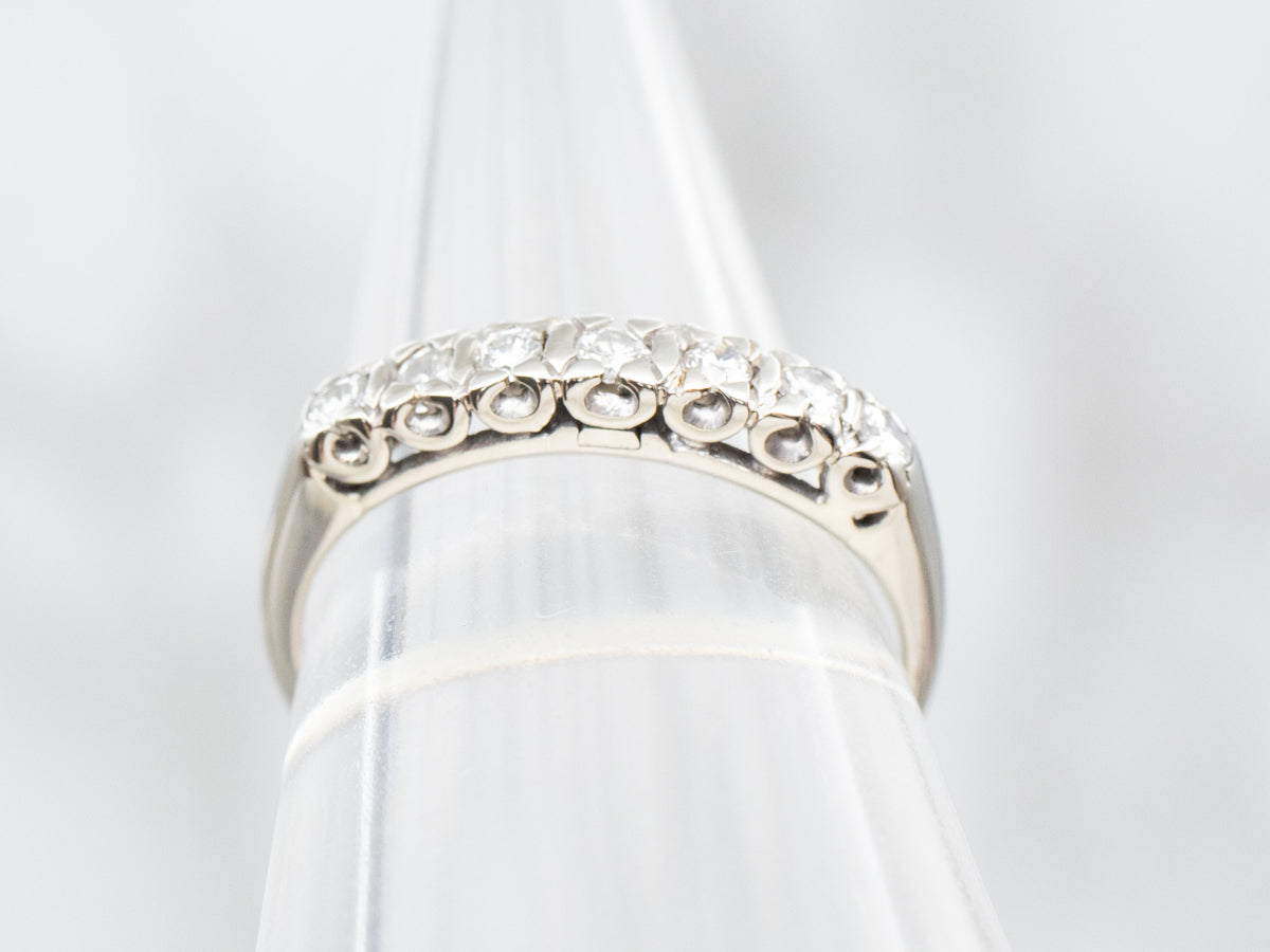 Vintage Diamond White Gold Wedding Band