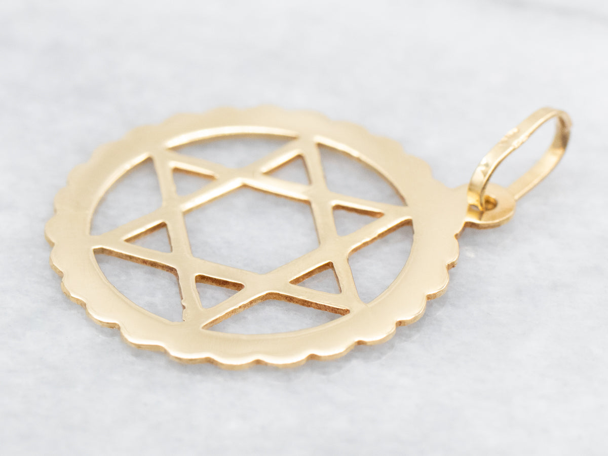 Gold Star of David Religious Medallion