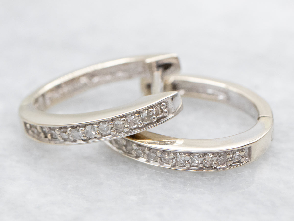 Diamond Huggie Hoop Earrings