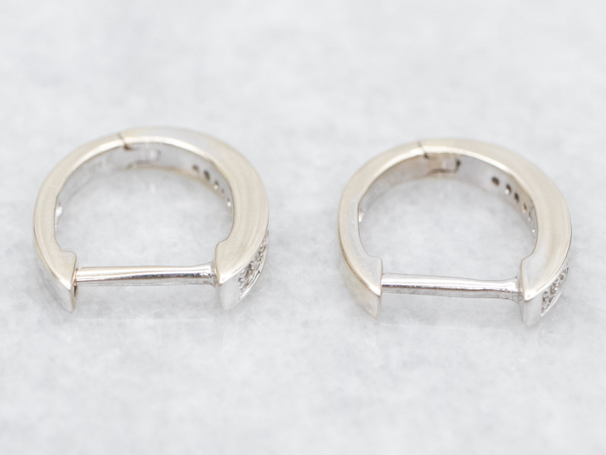 Diamond Huggie Hoop Earrings