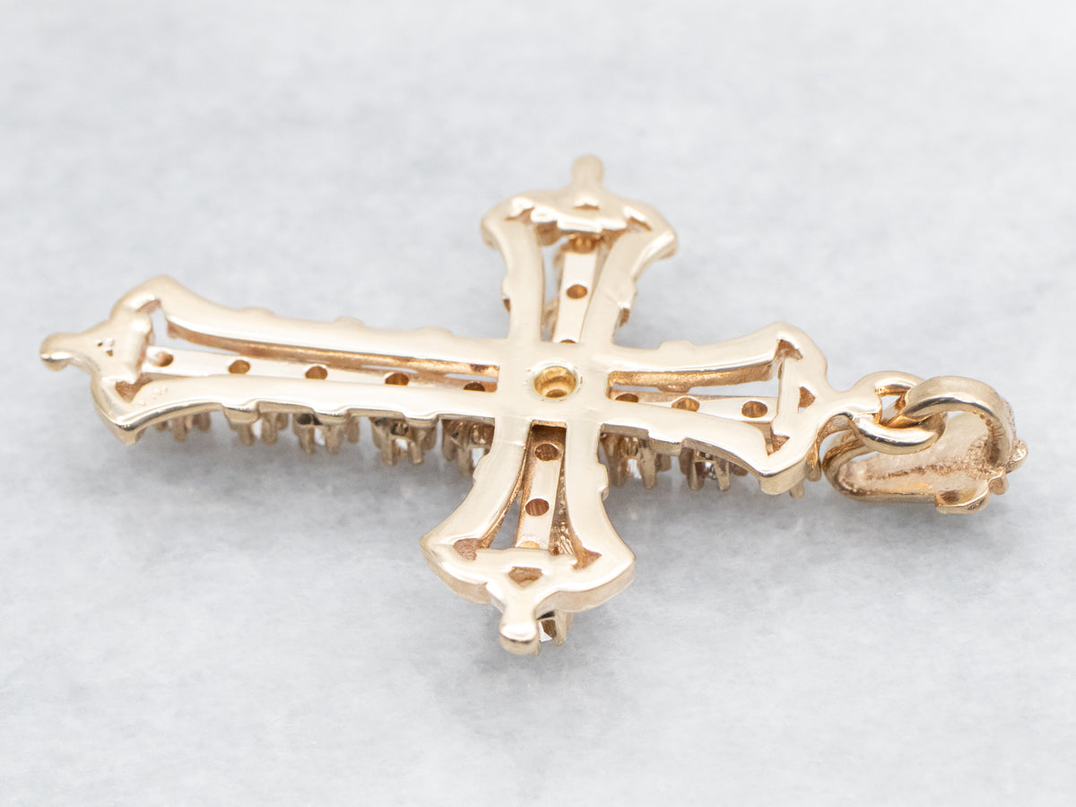 Mens Cross 14K Yellow Gold Black shops Enamel