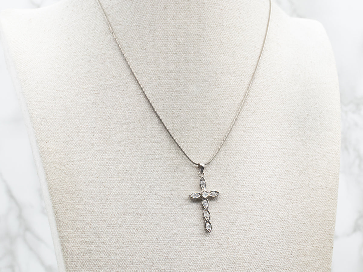 Old Mine Cut Diamond Cross Pendant