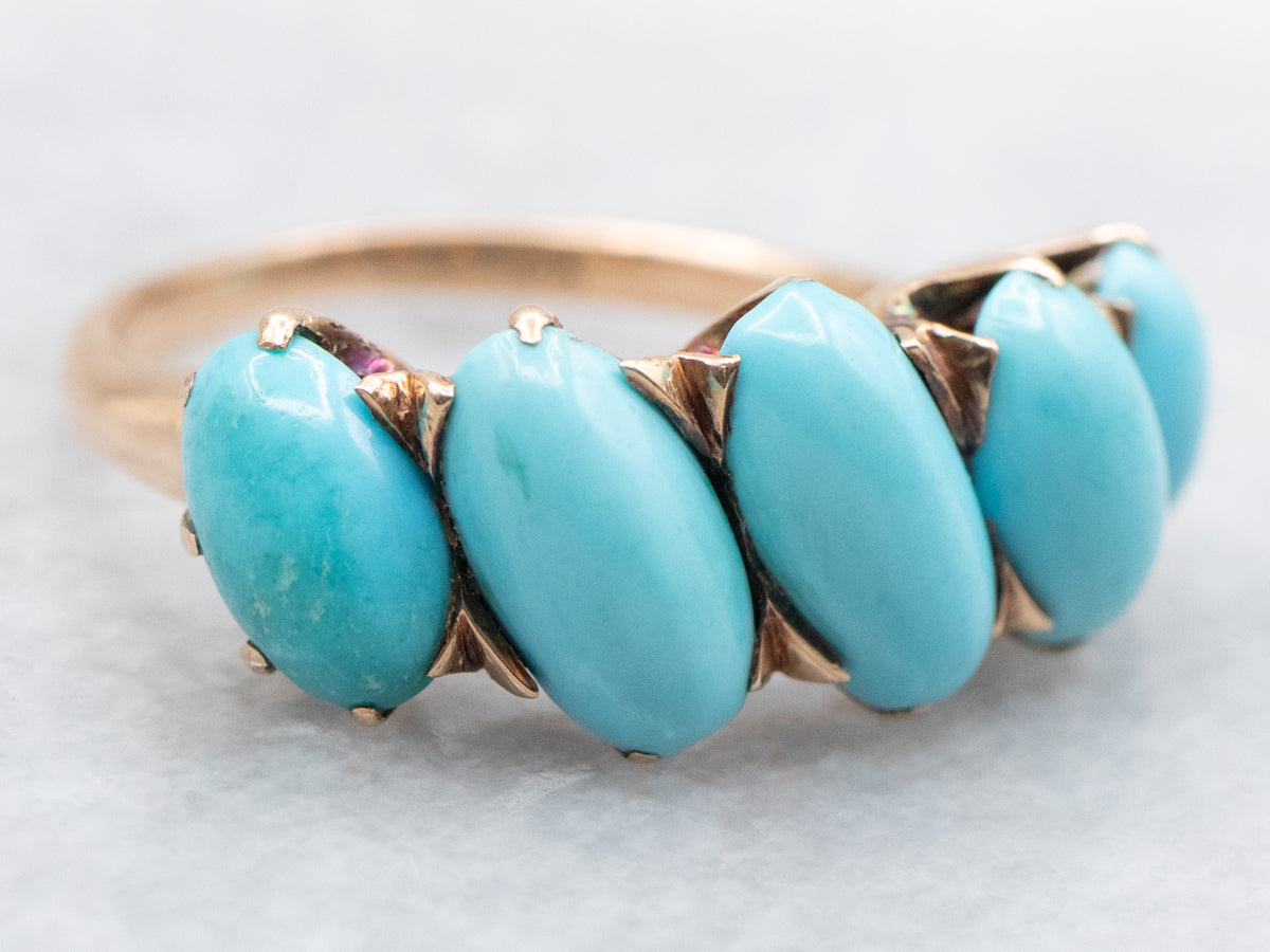 Rose Gold Turquoise Ring