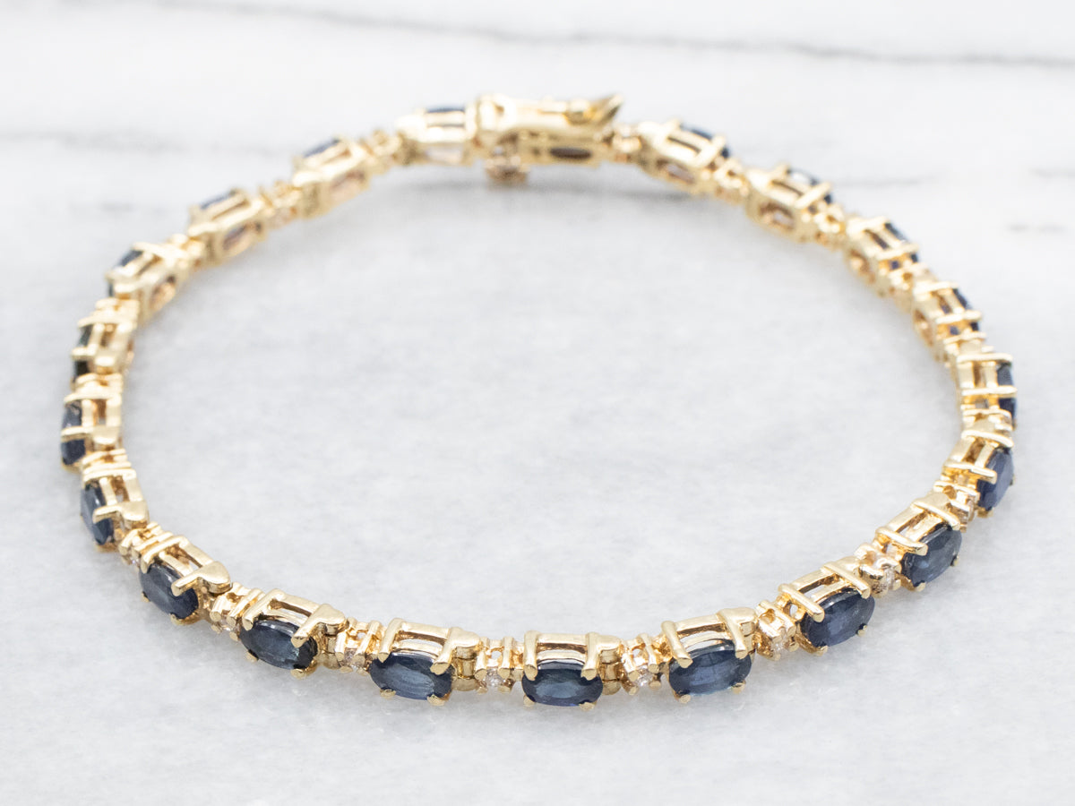 Sapphire and Diamond Tennis Bracelet