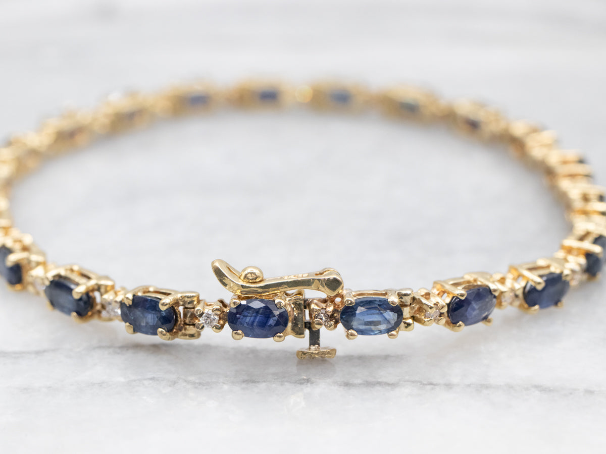 Sapphire and Diamond Tennis Bracelet