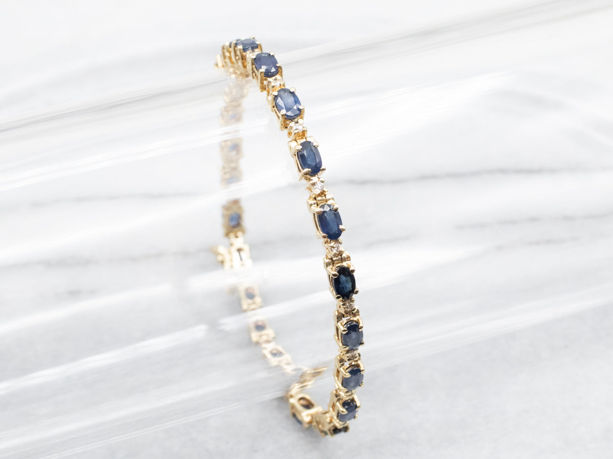 Sapphire and Diamond Tennis Bracelet