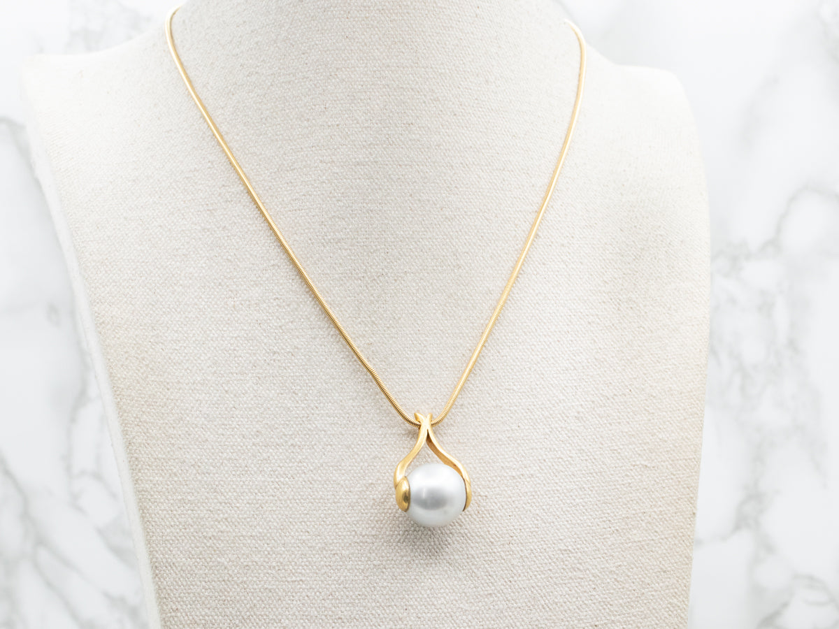 Pearl Pendant on Snake Chain