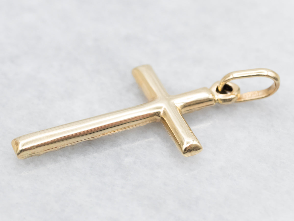 Textured Gold Cross Pendant