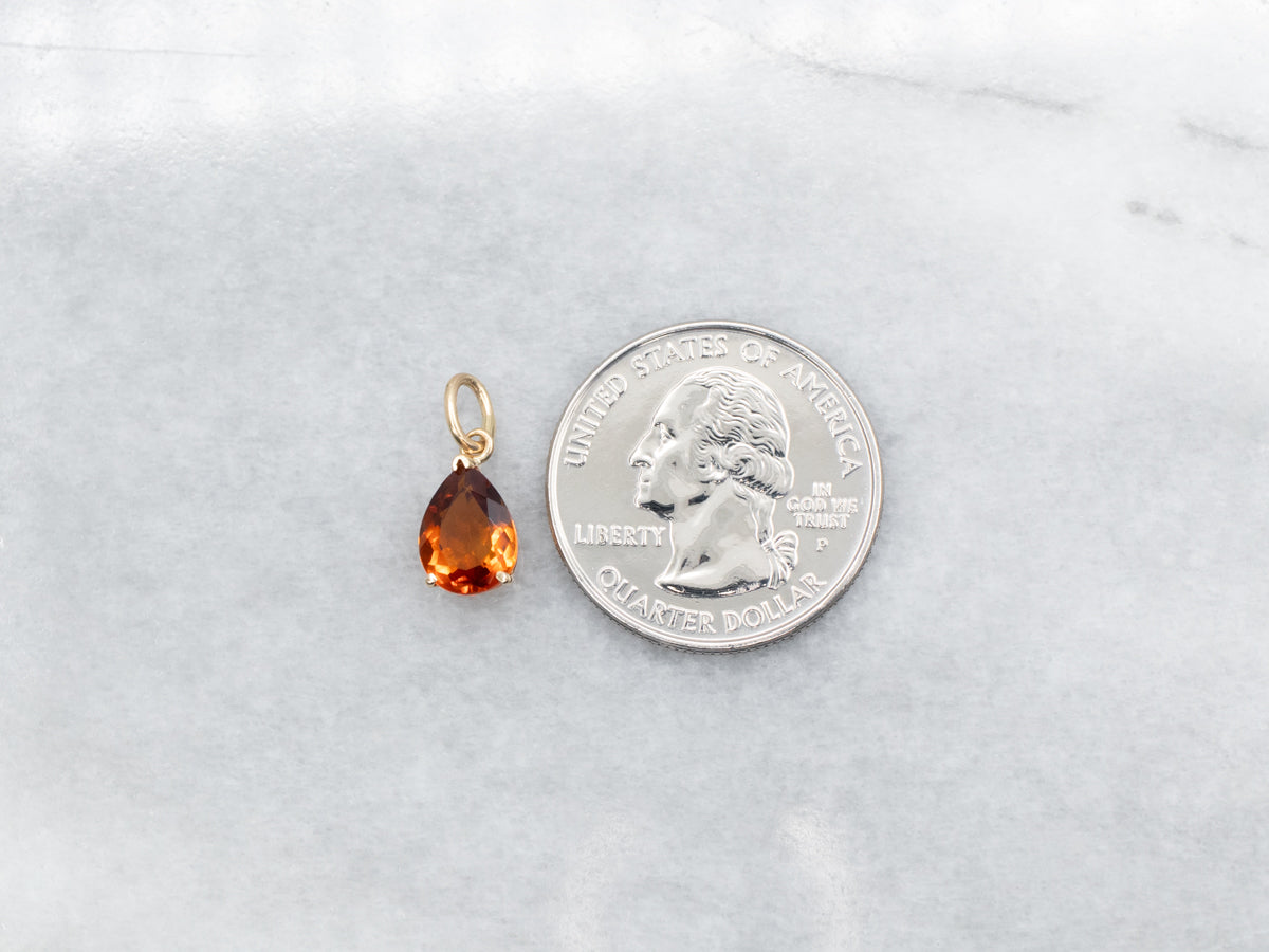 Golden Citrine Solitaire Pendant