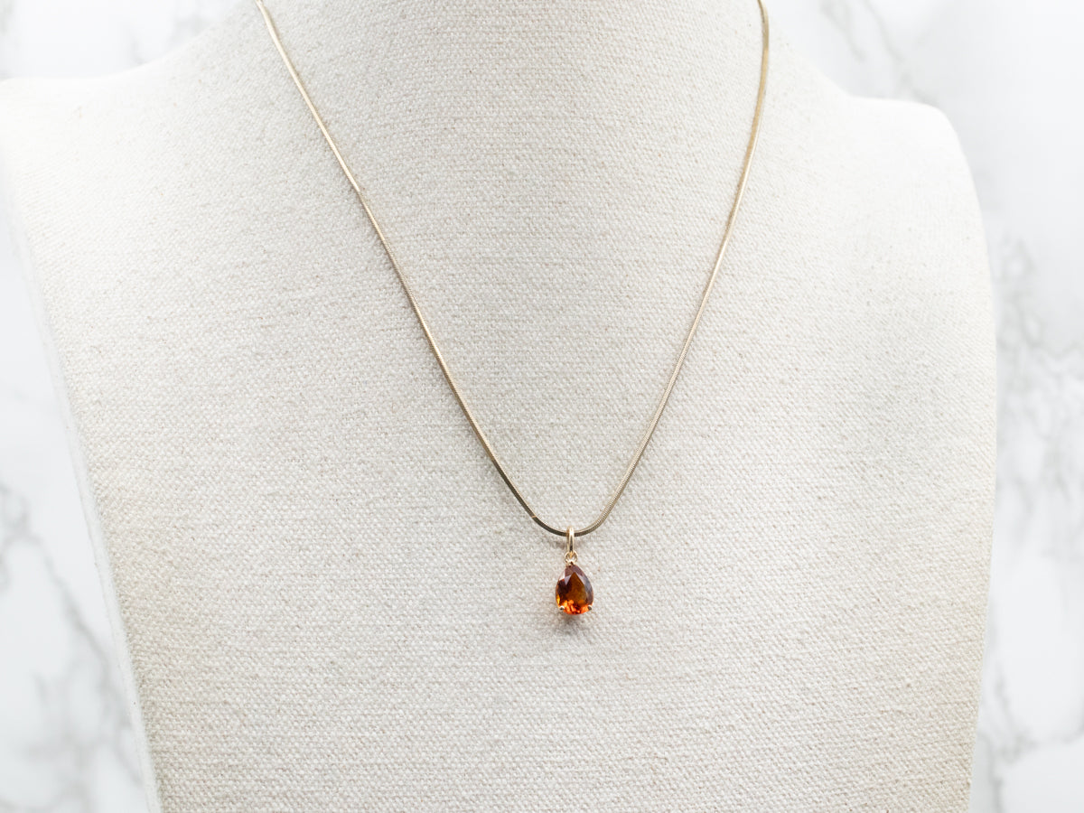 Golden Citrine Solitaire Pendant