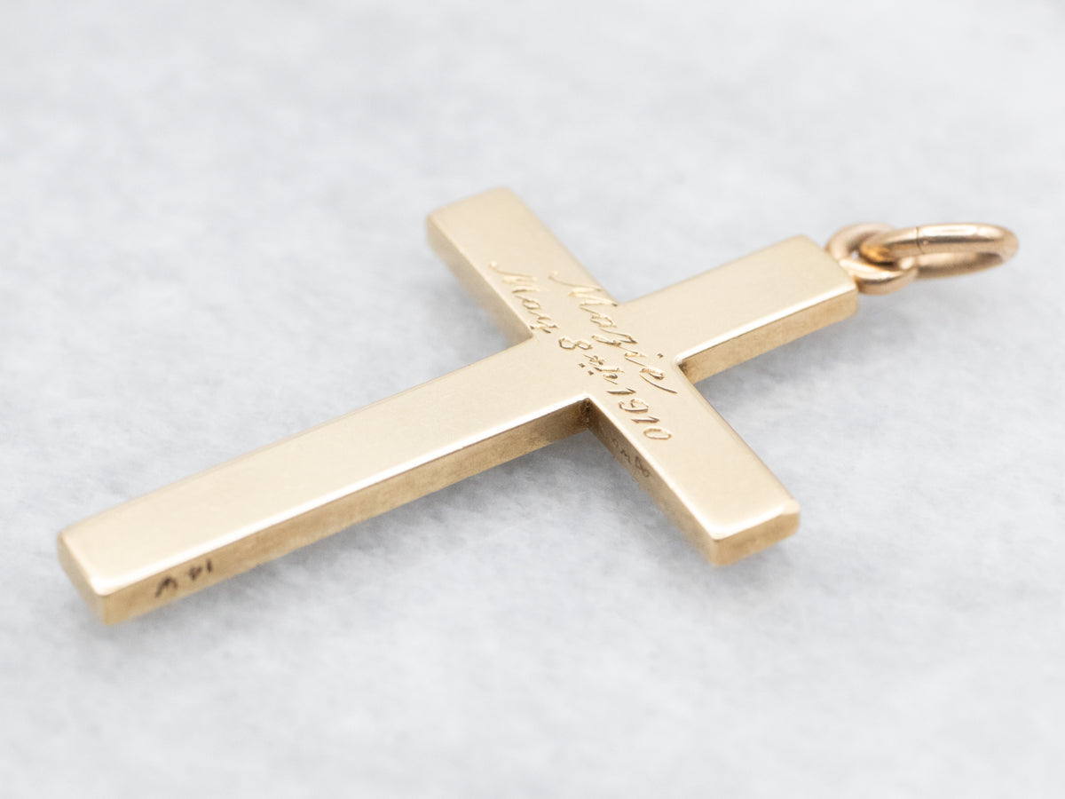 Lovely Gold Seed Pearl Cross Pendant